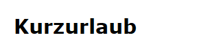  Kurzurlaub